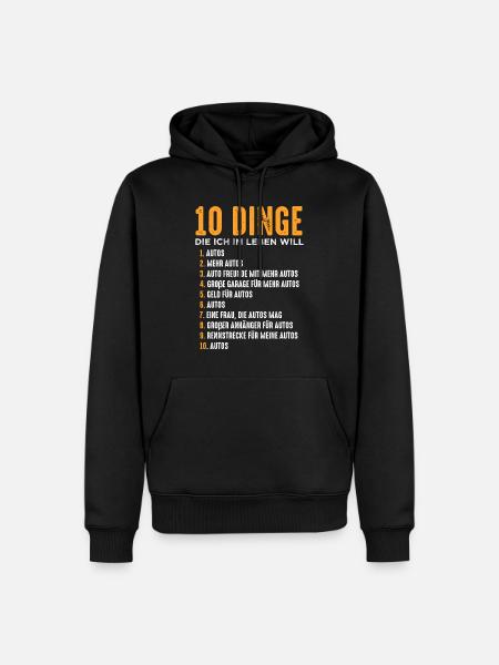 10 dinge auto mechaniker - Männer Premium Bio Hoodie - Schwarz