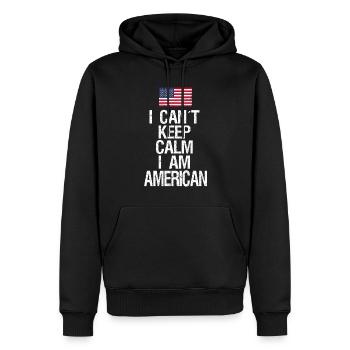 Je ne peux pas garder mon calme Je suis américain - Sweat à capuche Premium bio Homme - noir - Devant - Nico (187cm)