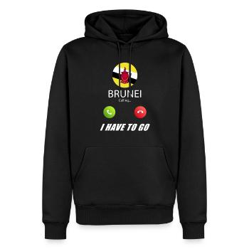 Brunei appelle les drapeaux Lusiger en disant - Sweat à capuche Premium bio Homme - noir - Devant - Nico (187cm)