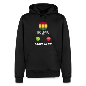 Bolivien ruft an Lusiger Flaggen Spruch - Männer Premium Bio Hoodie - Schwarz - Vorne - Nico (187cm)