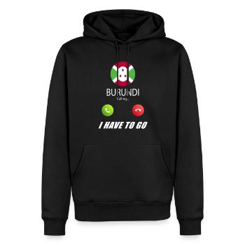 Le Burundi appelle les drapeaux lusiger en disant - Sweat à capuche Premium bio Homme - noir - Devant - Nico (187cm)
