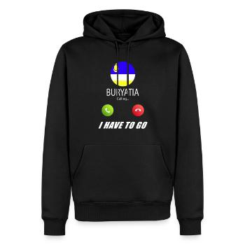 Buryatia ruft an Lusiger Flaggen Spruch - Männer Premium Bio Hoodie - Schwarz - Vorne - Nico (187cm)