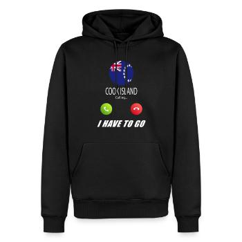 Les Îles Cook appellent Lusiger Flags en disant - Sweat à capuche Premium bio Homme - noir - Devant - Nico (187cm)