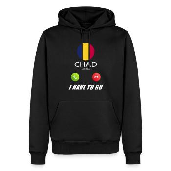 Chad ruft an Lusiger Flaggen Spruch - Männer Premium Bio Hoodie - Schwarz - Vorne - Nico (187cm)