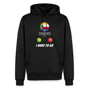 Les Comores appellent aux drapeaux Lusiger en disant - Sweat à capuche Premium bio Homme - noir - Devant - Nico (187cm)