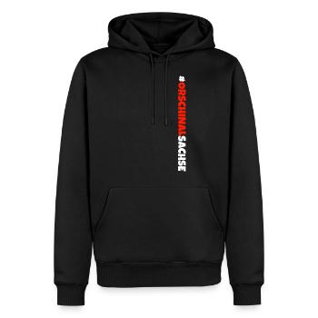 Erzgebirge meine Heimat - Männer Premium Bio Hoodie - Schwarz - Vorne - Nico (187cm)