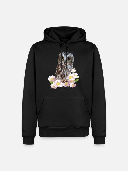 Nördliche Eule - Männer Premium Bio Hoodie - Schwarz