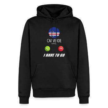 Cap Verde appelle au sort des drapeaux Lusiger - Sweat à capuche Premium bio Homme - noir - Devant - Nico (187cm)