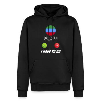 Le Daghestan appelle les drapeaux lusiger en disant - Sweat à capuche Premium bio Homme - noir - Devant - Nico (187cm)