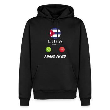 Kuba ruft an Lusiger Flaggen Spruch - Männer Premium Bio Hoodie - Schwarz - Vorne - Nico (187cm)