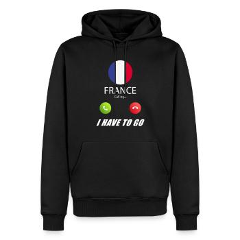 Frankreich ruft an Lusiger Flaggen Spruch - Männer Premium Bio Hoodie - Schwarz - Vorne - Nico (187cm)