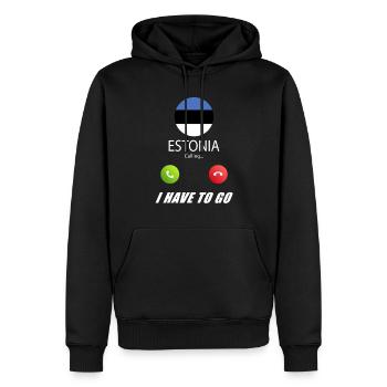 Estland ruft an Lusiger Flaggen Spruch - Männer Premium Bio Hoodie - Schwarz - Vorne - Nico (187cm)