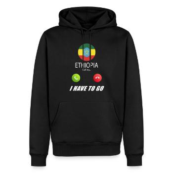 L’Ethiopie qualifie de slogan les drapeaux lusiger - Sweat à capuche Premium bio Homme - noir - Devant - Nico (187cm)