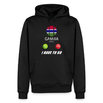 La Gambie appelle les drapeaux lusiger en disant - Sweat à capuche Premium bio Homme - noir - Devant - Nico (187cm)