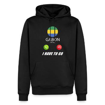 Le Gabon appelle les drapeaux lusiger en disant - Sweat à capuche Premium bio Homme - noir - Devant - Nico (187cm)