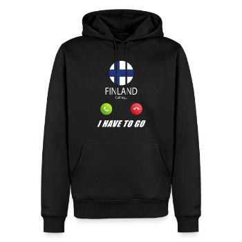 La Finlande qualifie les drapeaux lusiger de slogan - Sweat à capuche Premium bio Homme - noir - Devant - Nico (187cm)