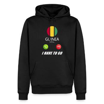 Guinea ruft an Lusiger Flaggen Spruch - Männer Premium Bio Hoodie - Schwarz - Vorne - Nico (187cm)