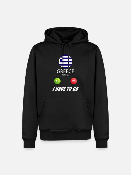 Greece calls lusiger flags slogan - Men’s Premium Organic Hoodie - black