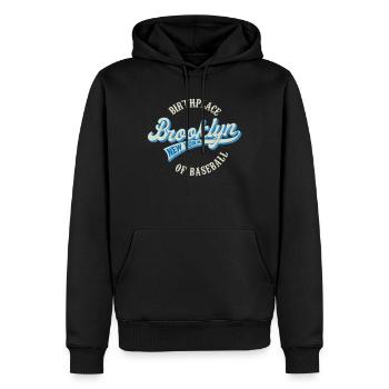 Brooklyn Geburtsort des Baseball-Abzeichens - Männer Premium Bio Hoodie - Schwarz - Vorne - Nico (187cm)