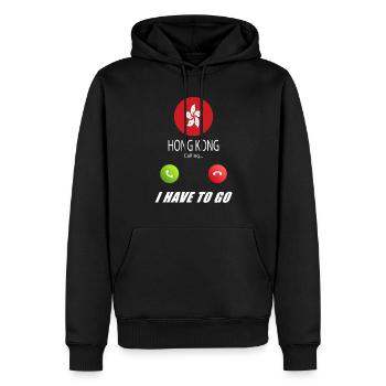 Hong Kong ruft an Lusiger Flaggen Spruch - Männer Premium Bio Hoodie - Schwarz - Vorne - Nico (187cm)