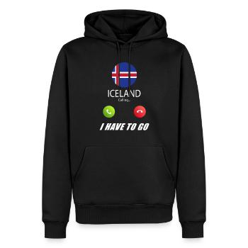 L’Islande appelle les drapeaux lusiger en disant - Sweat à capuche Premium bio Homme - noir - Devant - Nico (187cm)