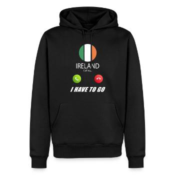 Irland ruft an Lusiger Flaggen Spruch - Männer Premium Bio Hoodie - Schwarz - Vorne - Nico (187cm)