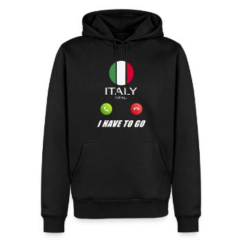 Italien ruft an Lusiger Flaggen Spruch - Männer Premium Bio Hoodie - Schwarz - Vorne - Nico (187cm)