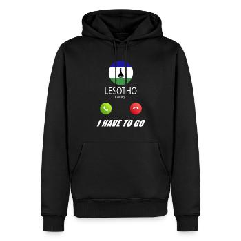 Lesotho ruft an Lusiger Flaggen Spruch - Männer Premium Bio Hoodie - Schwarz - Vorne - Nico (187cm)
