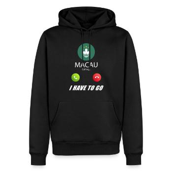 Macau ruft an Lusiger Flaggen Spruch - Männer Premium Bio Hoodie - Schwarz - Vorne - Nico (187cm)