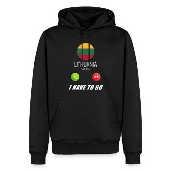 La Lituanie appelle les drapeaux Lusiger - Sweat à capuche Premium bio Homme - noir - Devant - Nico (187cm)