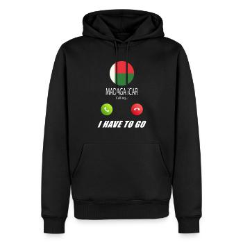 Madagascar appelle les drapeaux lusiger en disant - Sweat à capuche Premium bio Homme - noir - Devant - Nico (187cm)