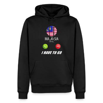 Malaysia ruft an Lusiger Flaggen Spruch - Männer Premium Bio Hoodie - Schwarz - Vorne - Nico (187cm)