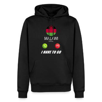 Le Malawi appelle les drapeaux lusiger - Sweat à capuche Premium bio Homme - noir - Devant - Nico (187cm)