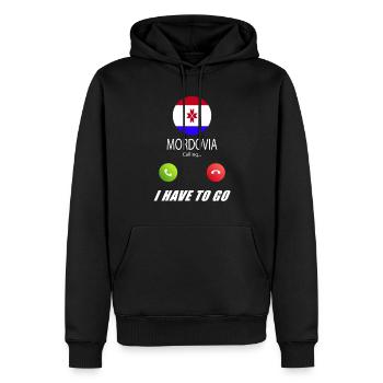Mordwinien ruft an Lusiger Flaggen Spruch - Männer Premium Bio Hoodie - Schwarz - Vorne - Nico (187cm)