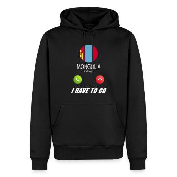 Mongolei ruft an Lusiger Flaggen Spruch - Männer Premium Bio Hoodie - Schwarz - Vorne - Nico (187cm)