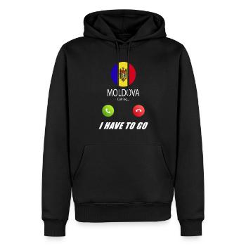 La Moldavie appelle les drapeaux lusiger slogan - Sweat à capuche Premium bio Homme - noir - Devant - Nico (187cm)