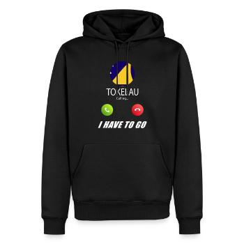 Tokelau ruft an Lusiger Flaggen Spruch - Männer Premium Bio Hoodie - Schwarz - Vorne - Nico (187cm)