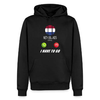 Les Pays-Bas appellent aux drapeaux Lusiger en disant - Sweat à capuche Premium bio Homme - noir - Devant - Nico (187cm)