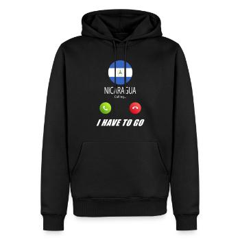 Nicaragua ruft an Lusiger Flaggen Spruch - Männer Premium Bio Hoodie - Schwarz - Vorne - Nico (187cm)