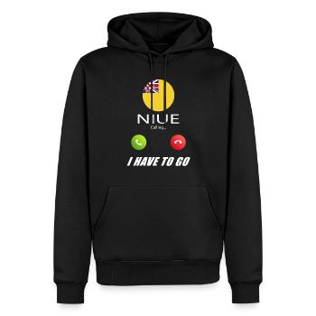 Niue appelle aux drapeaux Lusiger en disant - Sweat à capuche Premium bio Homme - noir - Devant - Nico (187cm)