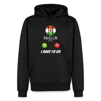 Le Niger appelle les drapeaux lusiger en disant - Sweat à capuche Premium bio Homme - noir - Devant - Nico (187cm)