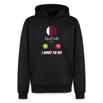 Le Qatar qualifie de slogan les drapeaux lusiger - Sweat à capuche Premium bio Homme - noir - Devant - Nico (187cm)