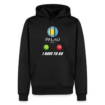 Palau ruft an Lusiger Flaggen Spruch - Männer Premium Bio Hoodie - Schwarz - Vorne - Nico (187cm)