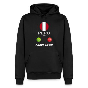 Le Pérou appelle les drapeaux lusiger en disant - Sweat à capuche Premium bio Homme - noir - Devant - Nico (187cm)