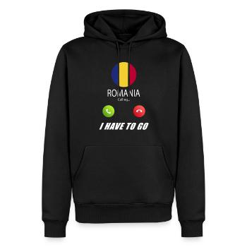 La Roumanie appelle les drapeaux lusiger slogan - Sweat à capuche Premium bio Homme - noir - Devant - Nico (187cm)