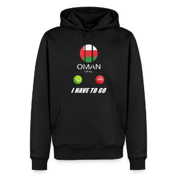 Oman ruft an Lusiger Flaggen Spruch - Männer Premium Bio Hoodie - Schwarz - Vorne - Nico (187cm)