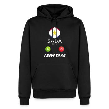Saba ruft an Lusiger Flaggen Spruch - Männer Premium Bio Hoodie - Schwarz - Vorne - Nico (187cm)