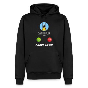 Sankt Lucia ruft an Lusiger Flaggen Spruch - Männer Premium Bio Hoodie - Schwarz - Vorne - Nico (187cm)