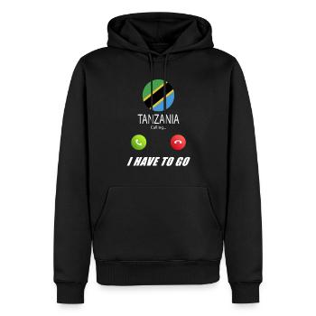 Tanzania ruft an Lusiger Flaggen Spruch - Männer Premium Bio Hoodie - Schwarz - Vorne - Nico (187cm)