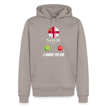 Sark appelle les drapeaux Lusiger en disant - Sweat à capuche Premium bio Homme - taupe - Devant - Nico (187cm)